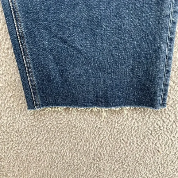 Pistola Broadway Jeans Womens 27 4 Medium Wash Blue High Rise Wide Leg Raw Hem - Picture 2 of 11